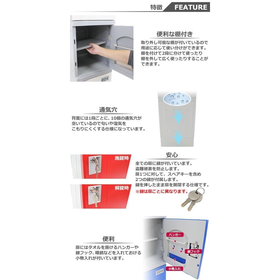 プラスチックロッカー ロッカー エコノミーモデル 連結可能 5人 プラスチックロッカー ロッカー エコノミーモデル 連結可能 5人