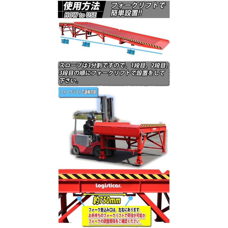 コンテナスロープ 耐荷重約7000kg スチール製 レッド 幅約2100mm コンテナスロープ 耐荷重約7000kg スチール製 レッド 幅約2100mm