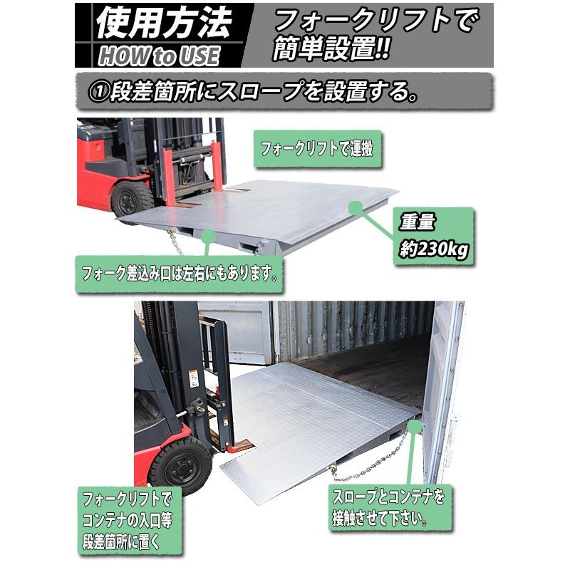 コンテナスロープ 耐荷重8000kg 幅2200mm 長さ1730mm 板厚4.5mm 8t スロープ ランプ コンテナ 倉庫 トランクルーム レンタル倉庫 コンテナハウス slopef8｜bauhaus1｜03