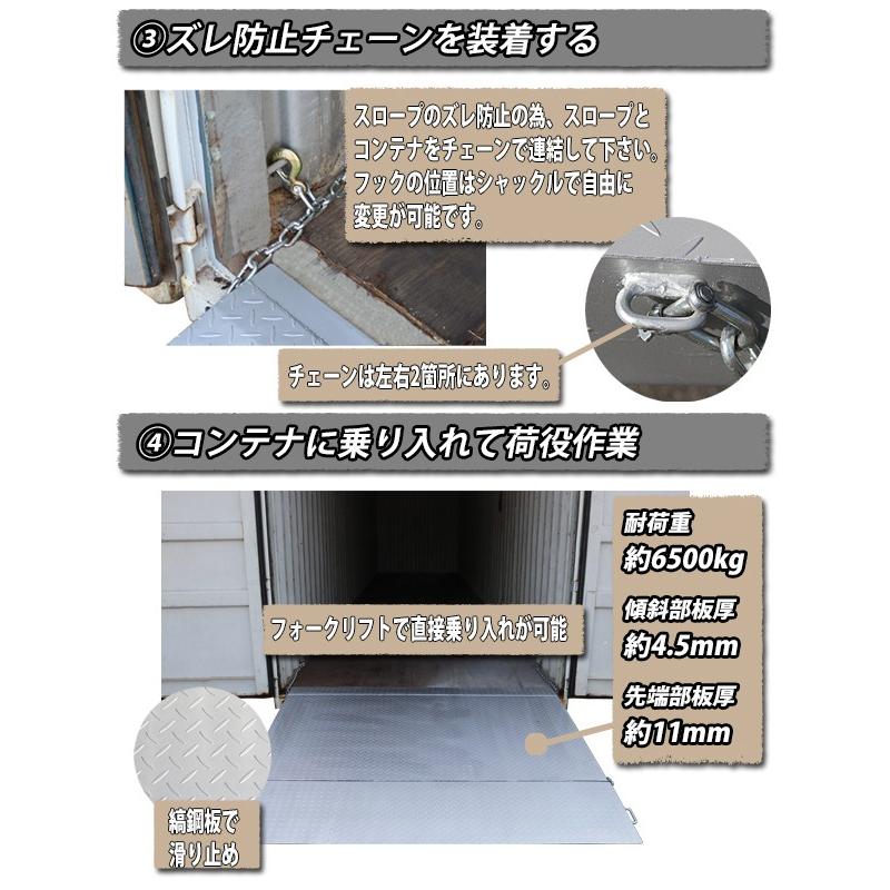 コンテナスロープ 耐荷重6500kg 幅2200mm 長さ2060mm 板厚4.5mm コンテナスロープ 耐荷重6500kg 幅2200mm 長さ2060mm 板厚4.5mm