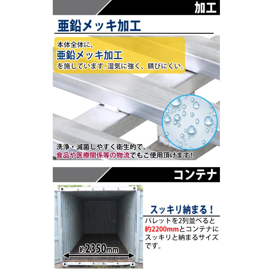 スチールパレット スキッドパレット 10枚 約W1100×D1100×H150mm 最大 