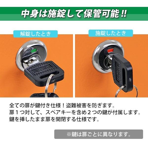 鍵付き　スチールロッカー　鍵有り　② 送料無料】 20人用 2列10段 小物入れロッカー 鍵付き コインリターン錠