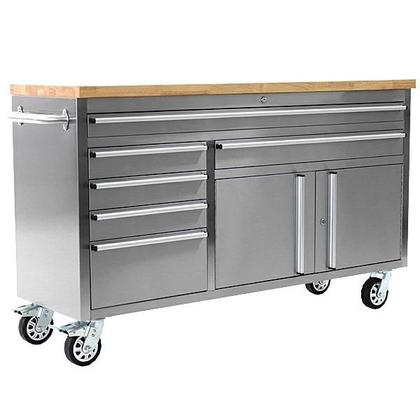 ツールキャビネット ワゴン TOOL BOX（中古品） ステンレス ツールキャビネット 半完成品 総積載荷重約600kg 約幅1670
