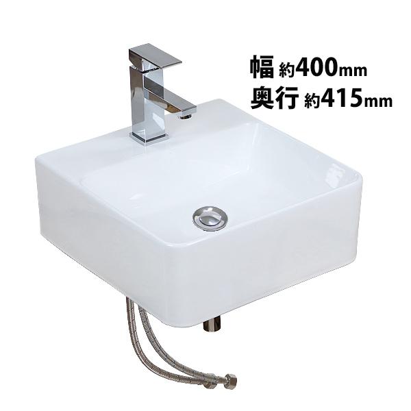 激安通販 洗面ボウル 3点セット 洗面ボール 混合水栓 排水栓 手洗器 手洗い器 セラミック 陶器 洗面 白 蛇口 壁付け 置き型 ベッセル型 角型 洗面器 Discoversvg Com