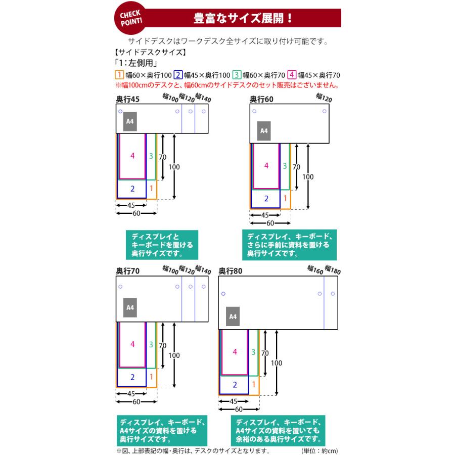 選べる4カラー＆右用左用 ワークデスク L字型 3段 サイドチェスト 約W180×D150×H74 幕板 ゲーミングデスク L字デスク L型 サイドデスク 連結 オフィスデスク_12