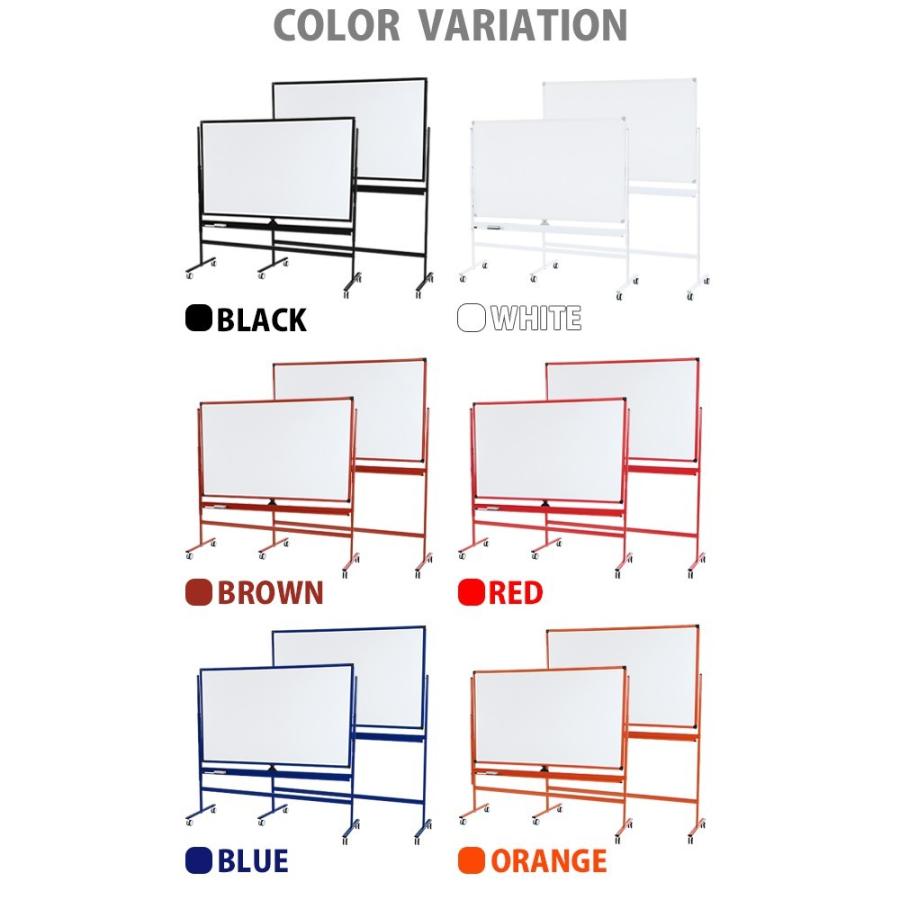 ホワイトボード 脚付き 高さ2段階 高さ調節 1500×900mm 両面 ハイグレードモデル 選べるフレームカラー 回転式 トレイ マーカー イレーザー付き 高さ調整 段階｜bauhaus1｜12
