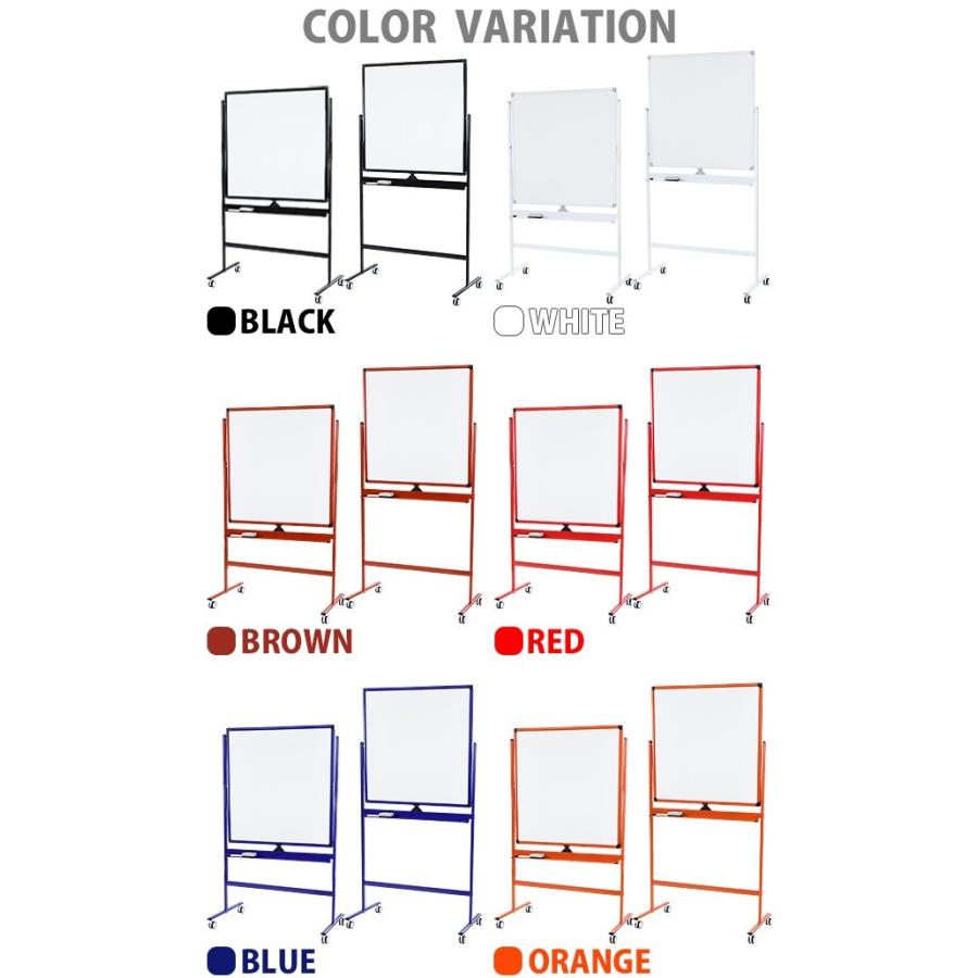 ホワイトボード 脚付き 高さ2段階 高さ調節 900×900mm 両面 ハイグレードモデル 選べるフレームカラー 回転式 トレイ マーカー イレーザー付き 高さ調整 段階｜bauhaus1｜12