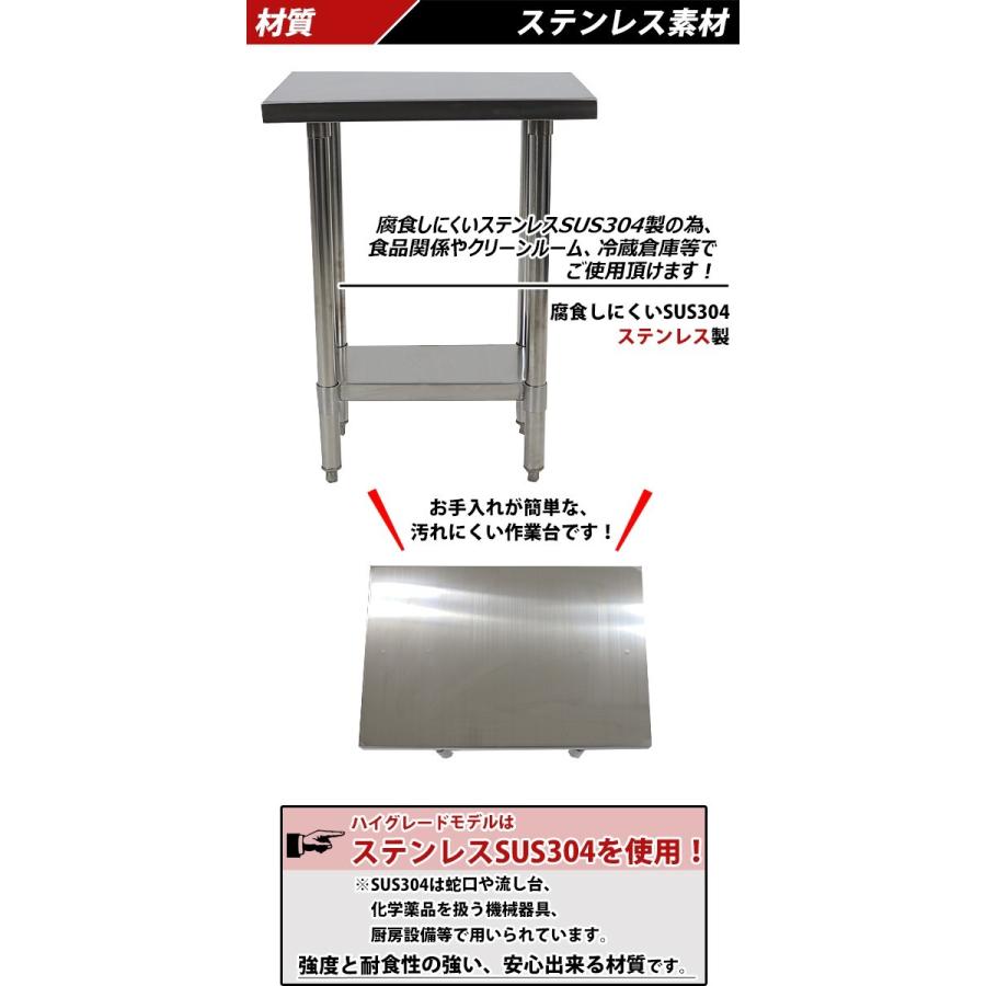 オールステンレス作業台 2段 耐荷重約150kg 約幅400×奥行600×高 オールステンレス作業台 2段 耐荷重約150kg 約幅400×奥行600×高