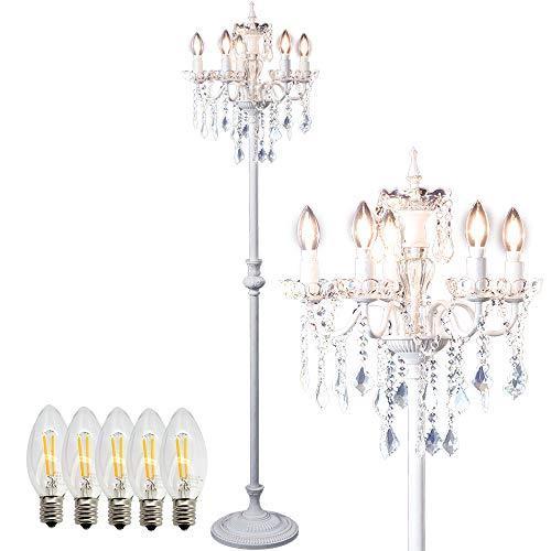 ブリュエット スタンドシャンデリア 5灯 フロアライト ホワイト 分解