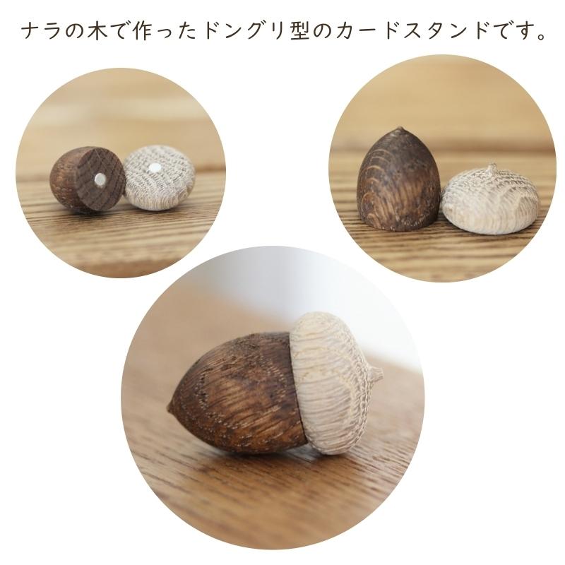 カードスタンド どんぐり ドングリ マグネット 日本製 国産 磁石 木製