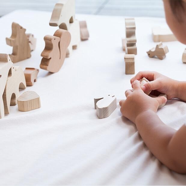 森の動物つみき 木製 おもちゃ 日本製 国産材 無塗装 積木 子供 男の子