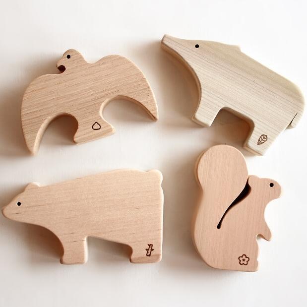 森の動物つみき 木製 おもちゃ 日本製 国産材 無塗装 積木 子供 男の子