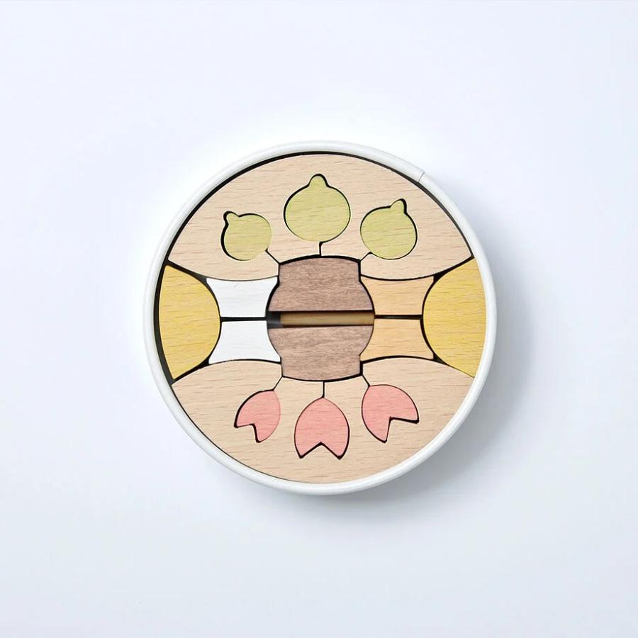 【半額】新品未使用品　小黒三郎　組み木　ひな人形　KH415　銀杏円びな五段飾り KH415 銀杏円びな五段飾り（普通垂幕・赤）小黒三郎 組み木の