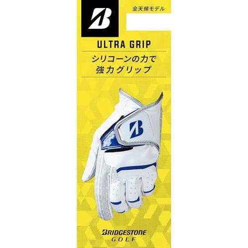 BRIDGESTONE (ブリヂストン) ゴルフグローブ ULTRA GRIP ホワイト/ブルー 21cm メンズ GL2505WB21
