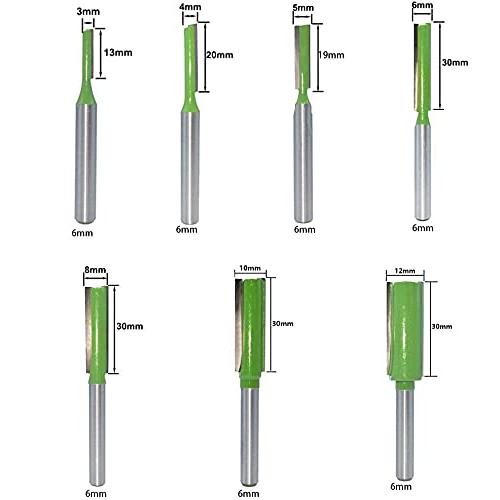 KEWAYO 7本組 超硬ストレートビットトリマービット シャンク6mm超硬トリマルータービット カッター 木工フライスカッター木工用 切削工具｜baxonshop-honten｜04