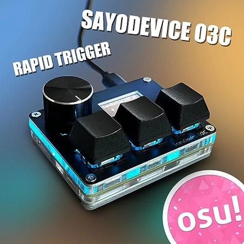 BTXETUEL SayoDevice O3C OSU キーボード ラピッドトリガー ホールスイッチ 磁気リニアスイッチ キーボード ノブとスクリーン付き コピーペースト、ショットカッ｜baxonshop-honten｜02