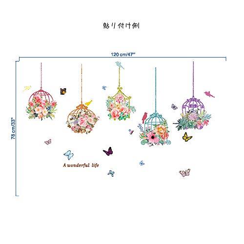 不二玩家 花 ウォールステッカー 鳥 植物 グリーン おしゃれ アート 北欧 インテリア｜baxonshop-honten｜05