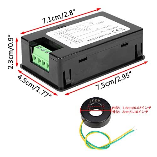 DROK AC 8-in-1 LCD監視メーター 50-300V 100A電圧電流力率 DROK AC 8-in-1 LCD監視メーター 50-300V 100A電圧電流力率
