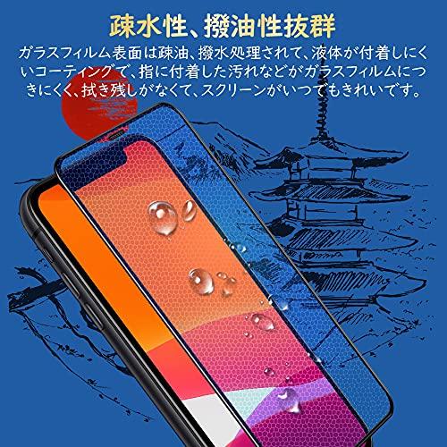 iPhone 11 Pro ガラスフィルム  2枚   防塵ネット付き 硬度9H 日本製素材旭硝子製 ガイド枠付き  iPhone Xs/X フィルム [指紋防止 気泡防止 飛散防止 高透過率｜baxonshop-honten｜06