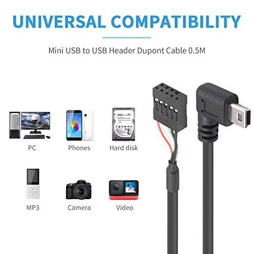 Duttek Mini USBマザーボードケーブル,L字型Mini usb 9pin延長 Duttek Mini USBマザーボードケーブル,L字型Mini usb 9pin延長