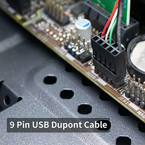 Duttek Mini USBマザーボードケーブル,L字型Mini usb 9pin延長 Duttek Mini USBマザーボードケーブル,L字型Mini usb 9pin延長