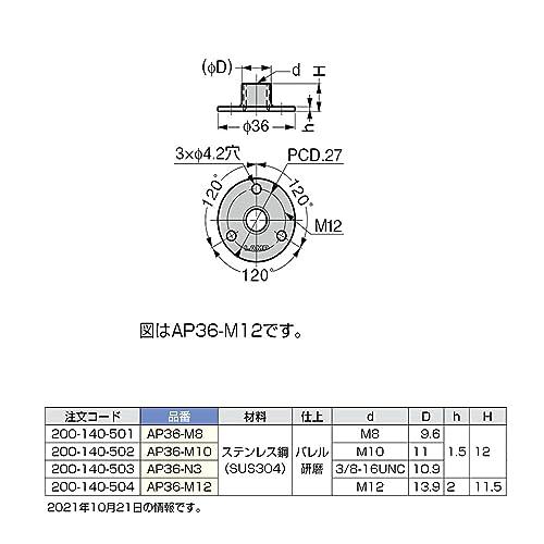 スガツネ工業 ランプ印 ステンレス鋼製アジャスターベース AP36型 AP36-N3｜baxonshop-honten｜02