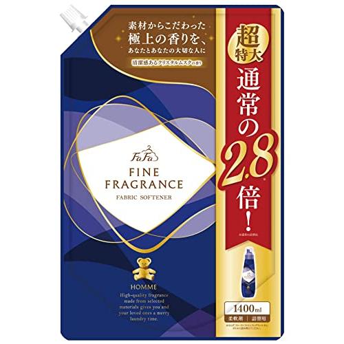 ファーファ 柔軟剤 ファインフレグランス オム 詰替 超特大 (1400ml) クリスタル ムスク の香り 2個 セット｜baxonshop-honten｜02