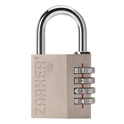 Zarker X50 南京錠- 4桁野外ダイヤル式ロック、体育館、スポーツ、学校 