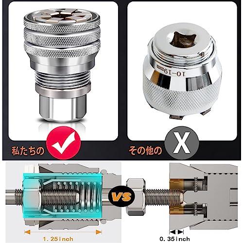 GOOMAND ソケットレンチ ユニバーサルレンチ ソケット 10mm-19mm 六角軸6.35mmドリルアダプター アダプター延長バー差込角9.5mm 3/8インチ 多機能六角ボルトとネ｜baxonshop-honten｜06