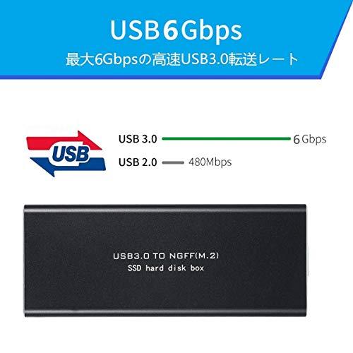 MOXCAHER M.2 SSD外付けケース  SATA対応  NVMe非対応 M.2 SATA NGFF ケース USB SSD エンクロージャ M.2 SSD ケース ミニウム製 M.2 SSD SATA USB 変換5Gbps SA｜baxonshop-honten｜06