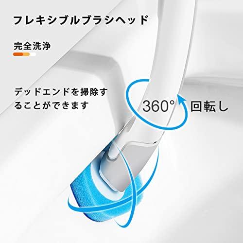 トイレ掃除 トイレブラシ 使い捨てトイレブラシ 360*クリーニング 本体 取替8個 使い捨て スポンジ 床置き 壁掛け｜baxonshop-honten｜03