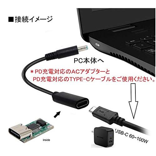 fine-R タイプC USB-C 入力 DC 4.0*1.35mm 変換 主に Lenovo/ASUS/東芝/レノボ互換 ノートパソコン AC PD 充電 TYPE-C 変換アダプター 充電 電源 ケーブル  PL保｜baxonshop-honten｜02