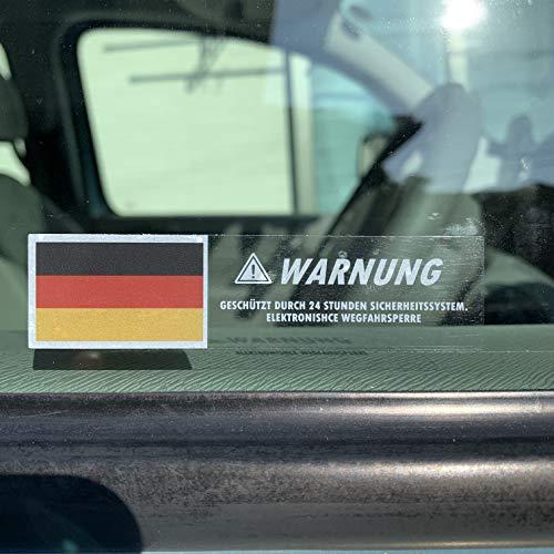 Roost ドイツ国旗 ドイツ語セキュリティステッカー 2枚 窓用 ドイツ車 ウィンドウ用 クリア ホワイト｜baxonshop-honten｜03