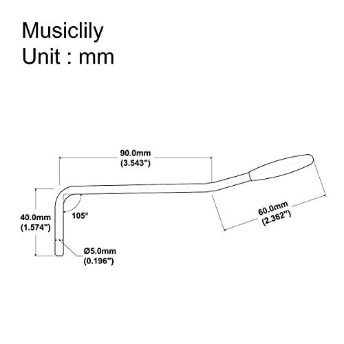Musiclily Ultra 5mm ステンレス製プッシュ・イン式トレモロアーム 中国製ウィルキンソン M シリーズ トレモロ ブリッジ用、オリジナルカラー ホワイトキャップ｜baxonshop-honten｜02