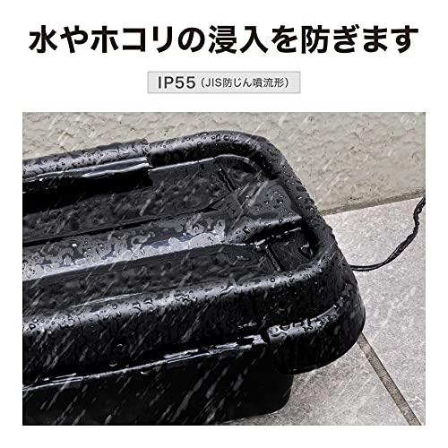 タカショー アウトドア電源ボックス コンセントボックスS 約幅27.5cm*奥行15cm*高さ10.5cｍ ブラック イルミネーション 屋外 防水 コードをすっきり収納 樹脂 LS｜baxonshop-honten｜06