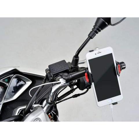 デイトナ(Daytona) バイク用 USB電源&クランプバー USB(5V/2.1A) iPhone/Android対応 ミラークランプ マルチバーUSB電源 ショート 100mm 94497｜baxonshop-honten｜02