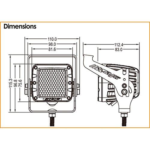 IPF フォグランプ 作業灯 ワークライト LED 2インチ 角型 2200lm(1,600cd) 6000K 白色光 12V用 拡散配光 642WL-1｜baxonshop-honten｜02