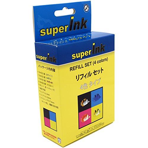 superInk リフィル セット 4色  インクカートリッジ補充用アクセサリーセット キヤノン エプソン ブラザー HP リコー  4色の10ml注入器 * 4組の手袋 * ミニドリ｜baxonshop-honten｜04