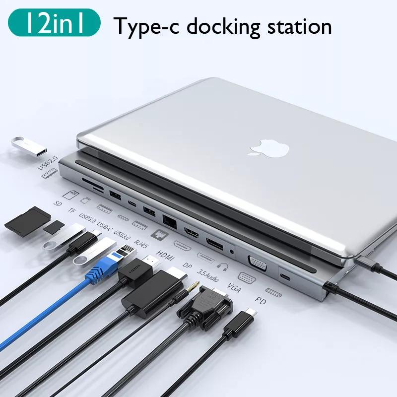 【お1人様1点限り】 MacbookUSB TypeCハブ HD 4k vga dp USB rj45 pd 100w充電器 sdカードリーダー USBハブ