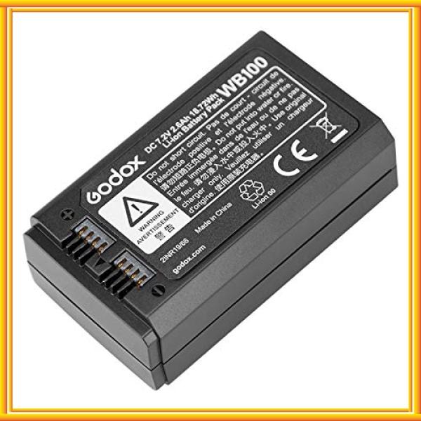 Godox WB100バッテリー AD100Pro フラッシュストロボ 専用リチウム電池7.2V電圧2600mAh容量Godox AD100Proにも対応 ストロボアクセサリー
