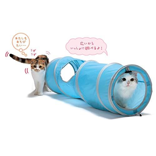 猫壱 猫用おもちゃ キャットトンネルスパイラル ブルー ロング｜bayashin-store｜05
