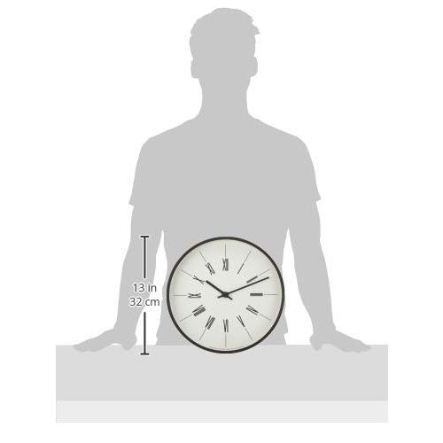 レムノス 掛け時計 電波 アナログ 木枠 時計台の時計 ローマン φ300 KK17-13B Lemnos｜bayashin-store｜05