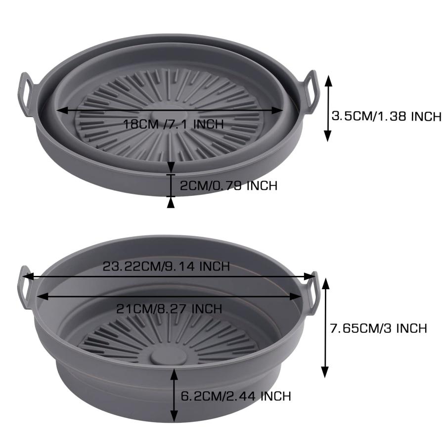 Pietuley 折りたたみ ノンフライヤー紙 シリコン 型 エアフライヤー用紙 シリコンライナー エアフライヤー 丸い形 耐熱クッキングシート クッ｜bayashin-store｜02