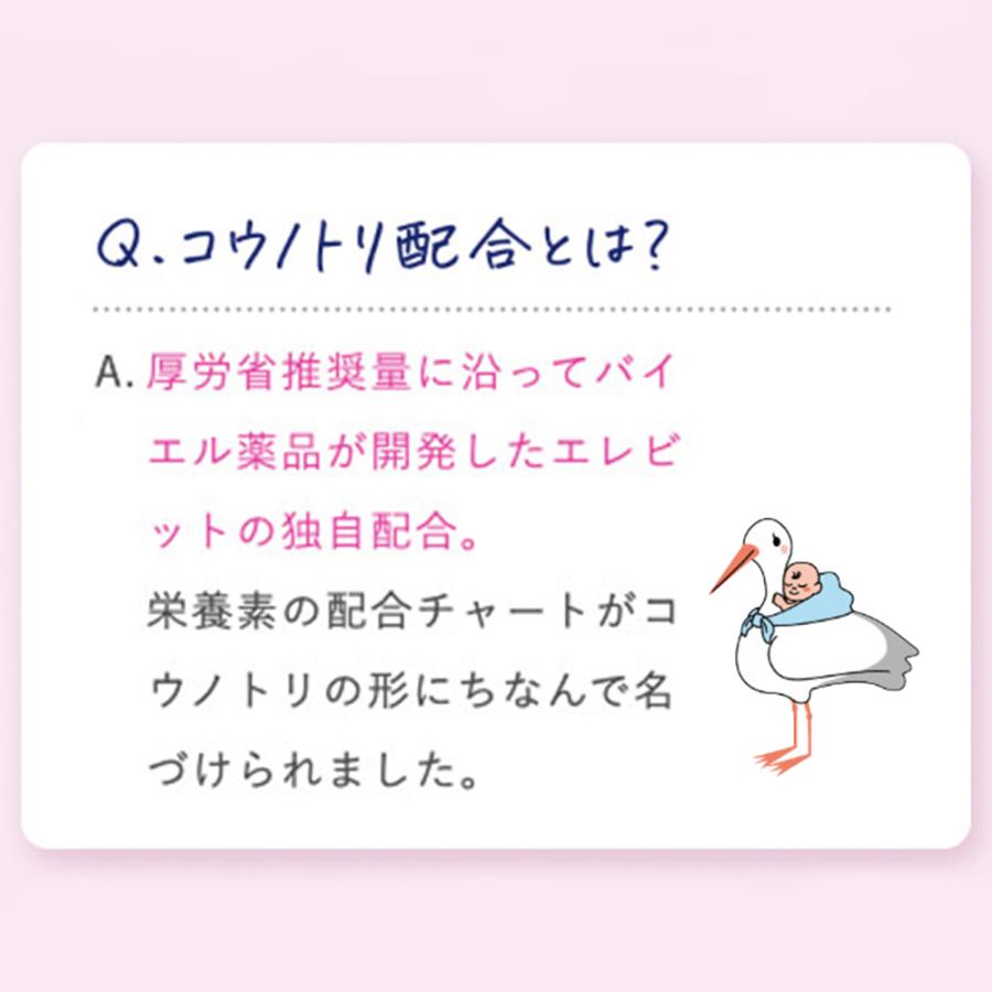 【ヤフショ感謝デー限定P10倍】葉酸サプリ エレビット 葉酸800μg 妊活 妊娠 妊娠中 産後 60日分 180粒 無添加 鉄 ビタミン ミネラル カルシウム エレビット公式 | elevit | 03