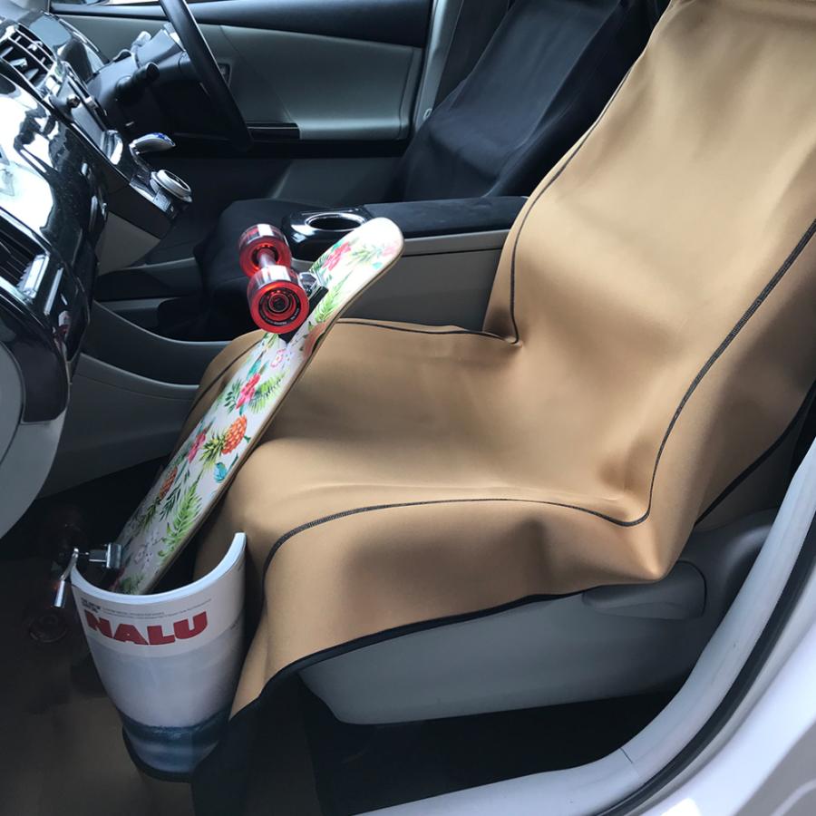 カーシートカバー 2枚セット 防水 ウエットスーツ素材 ビッグポケット