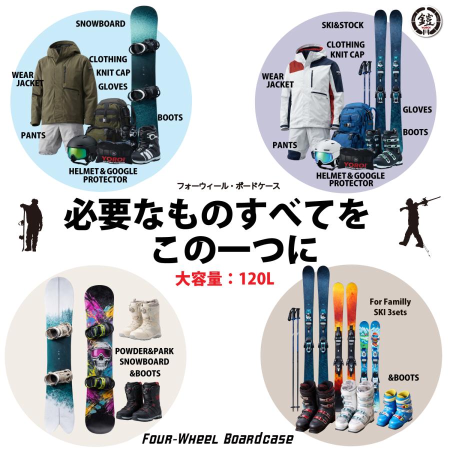 【１度使用】スノーボード　オールインワン　キャリーケース　キャスター付　150 スノーボード ケース キャスター 4輪 付き 140 150 160 170 180 YOROI