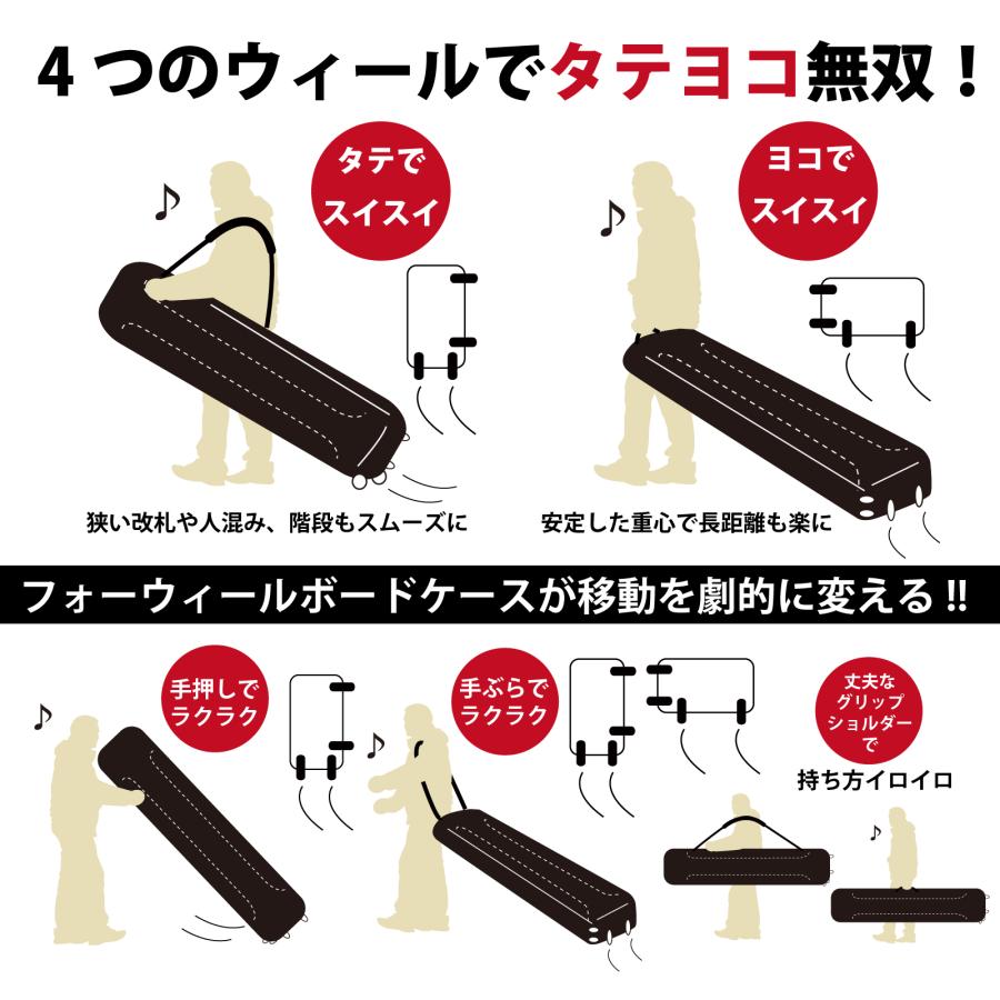 スノーボード ケース キャスター 4輪 付き 140 150 160 170 180 YOROI