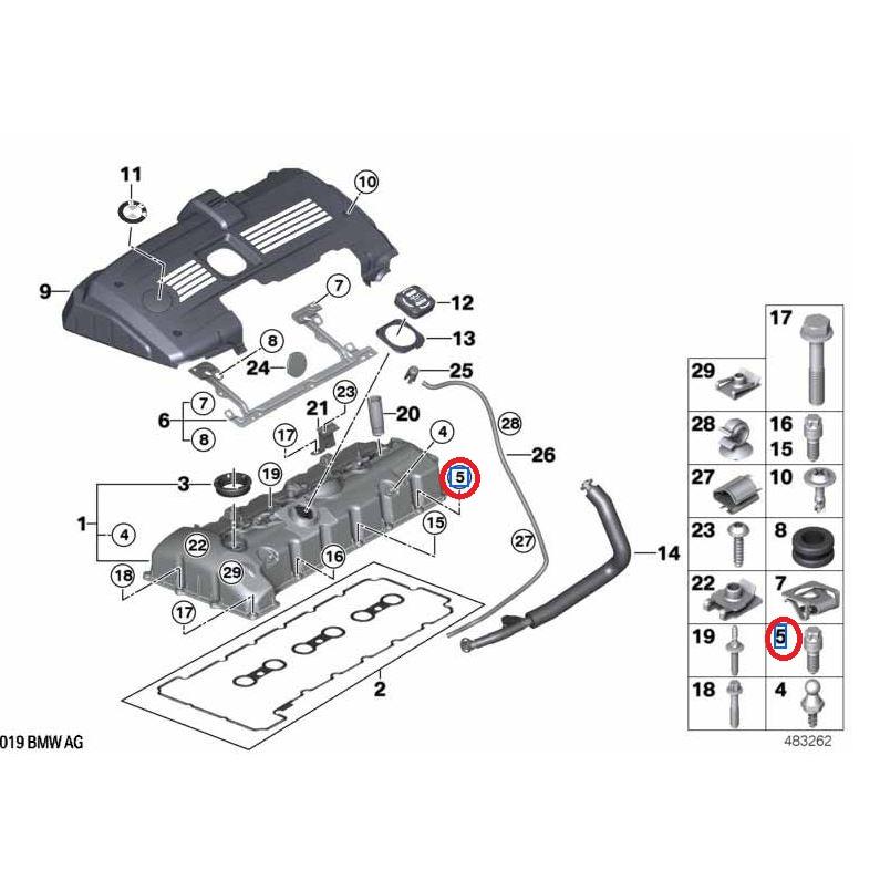 BMW 純正 シリンダーヘッドカバーボルトセット 11120409288 BMW 純正 シリンダーヘッドカバーボルトセット 11120409288