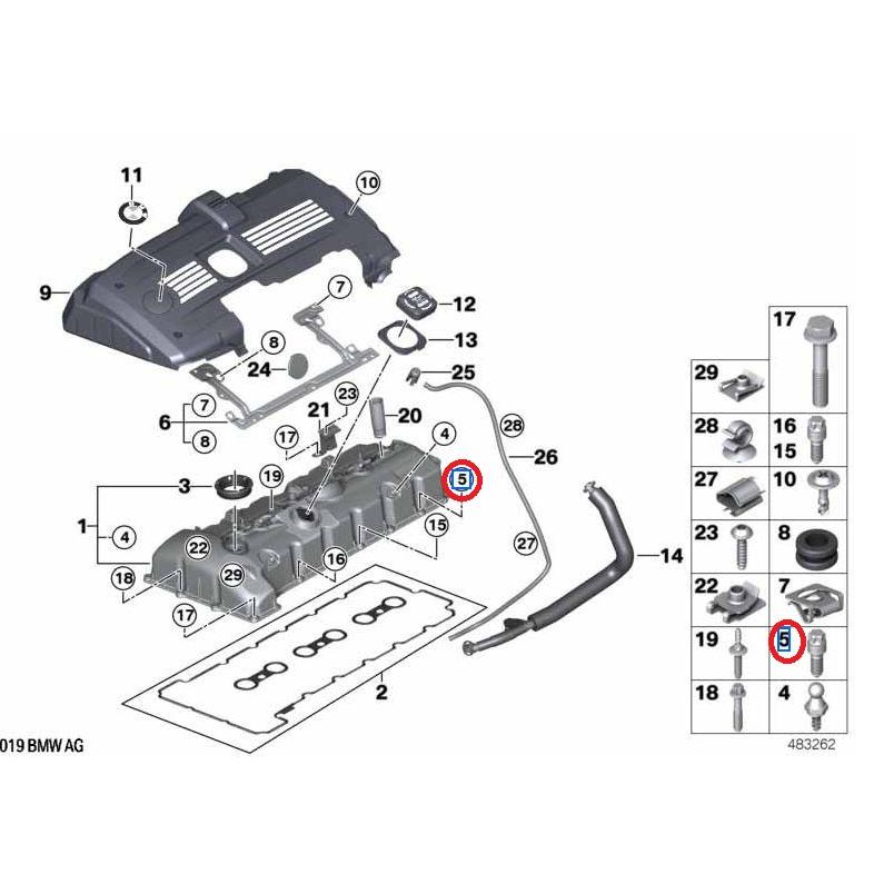 BMW 純正 シリンダーヘッドカバーボルトセット 11120409288｜baypar｜02