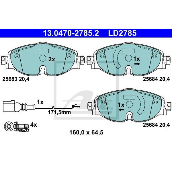 低ダスト  セラミック ブレーキ パッド フロント VW アウディ